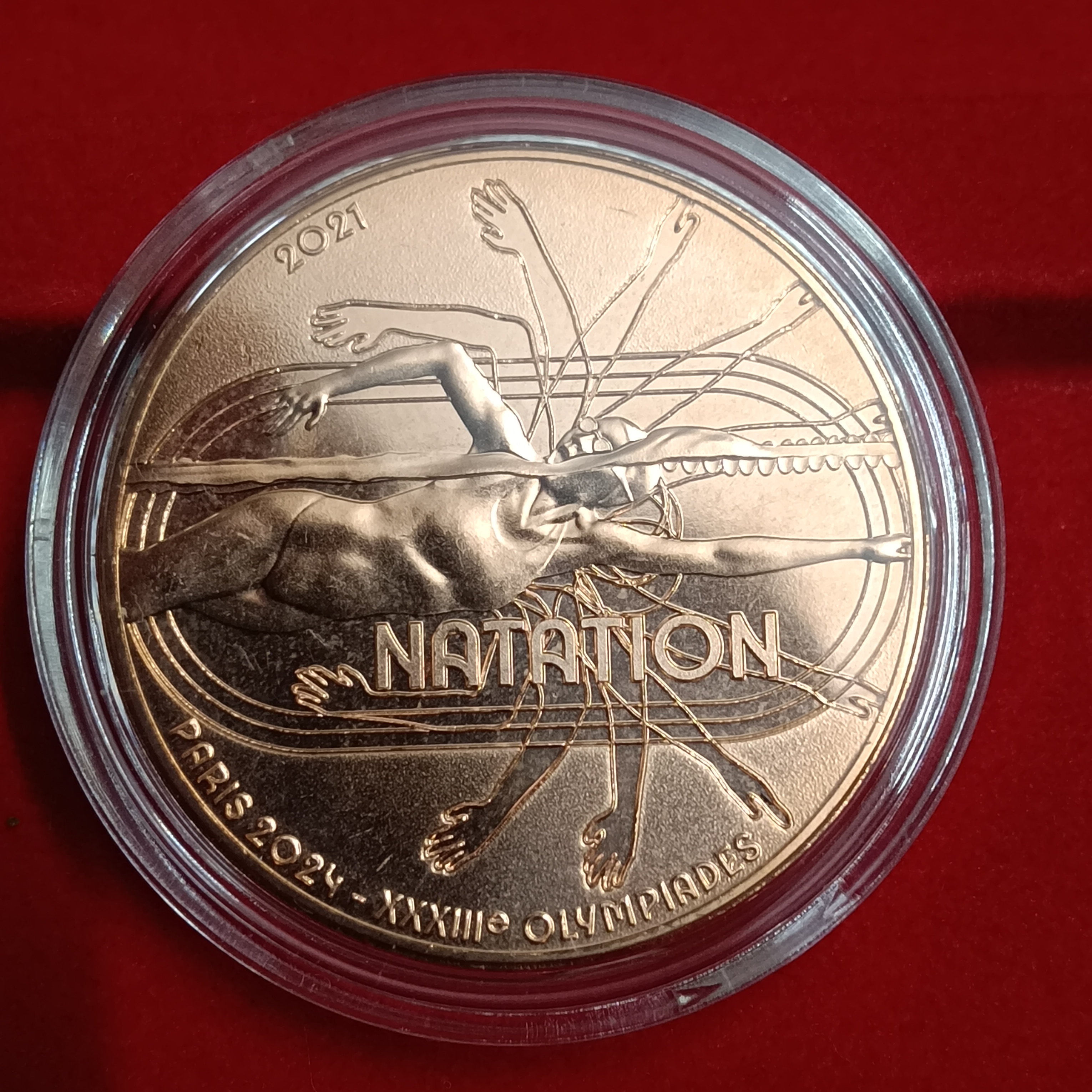 Rare Rare Rare Offical 1/4 Euro Swimming Olympic Games Paris 2024 Proof Coin