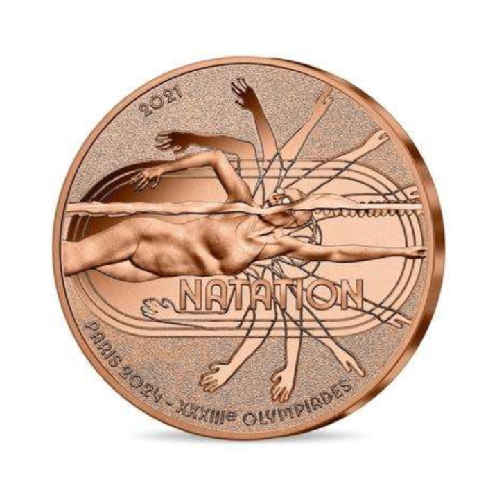 Rare Rare Rare Offical 1/4 Euro Swimming Olympic Games Paris 2024 Proof Coin