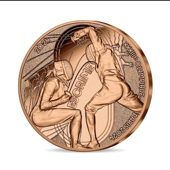 Rare Rare Rare Offical 1/4 Euro FENCING Olympic Games Paris 2024 Proof Coin