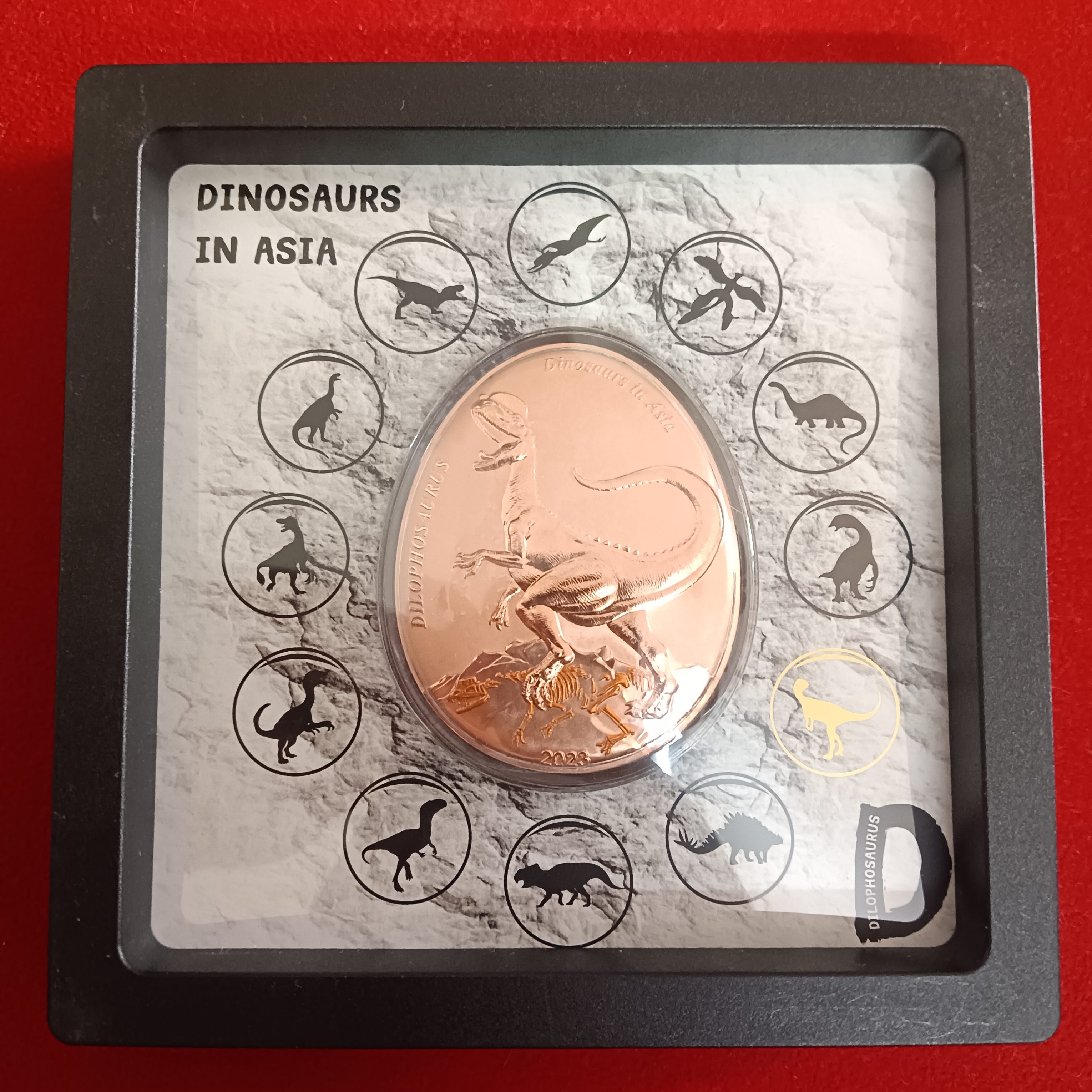 Dinosaurs In Asia Elizabeth 20 Cents Samoa Dilophosaurus Proof Coin 2023 Year