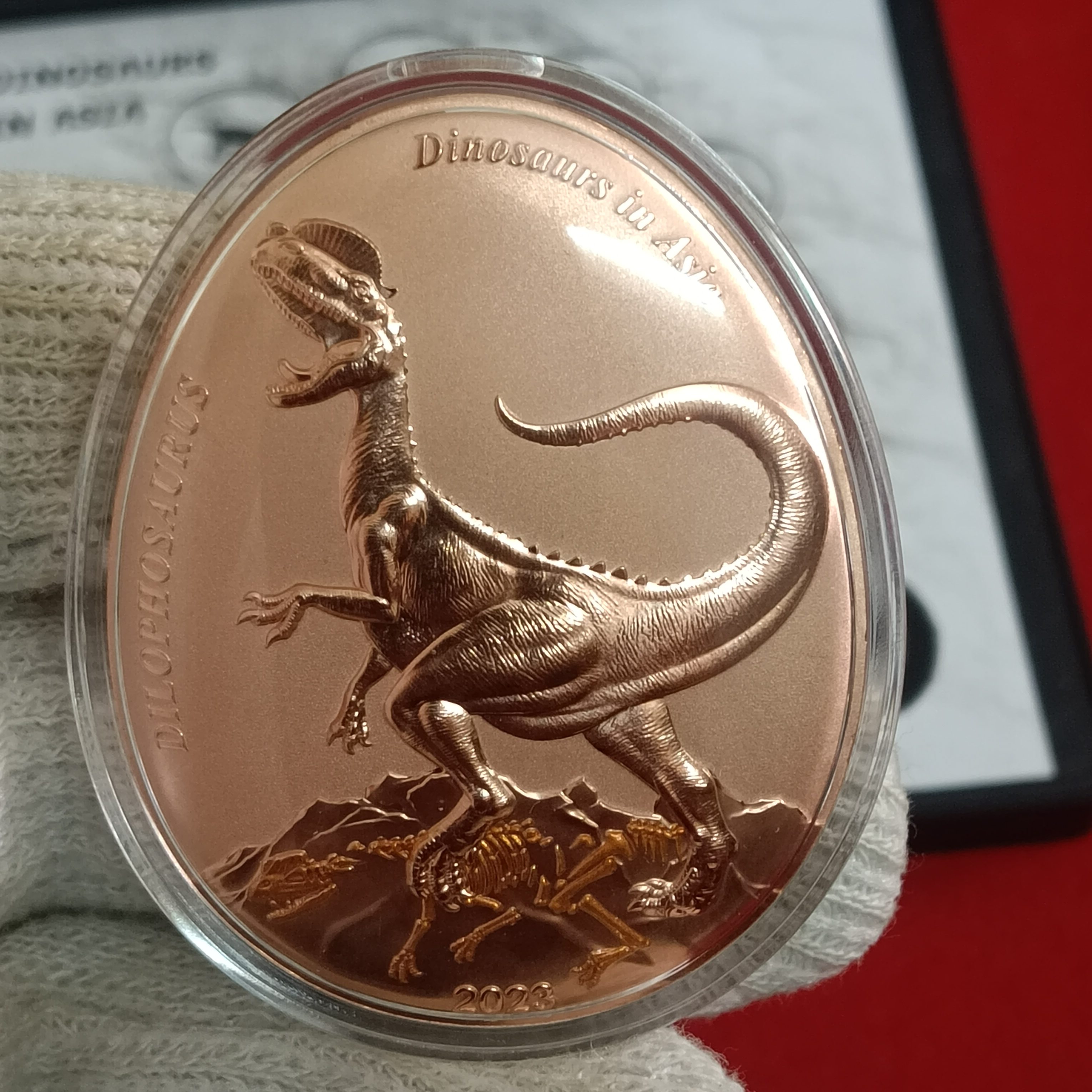 Dinosaurs In Asia Elizabeth 20 Cents Samoa Dilophosaurus Proof Coin 2023 Year