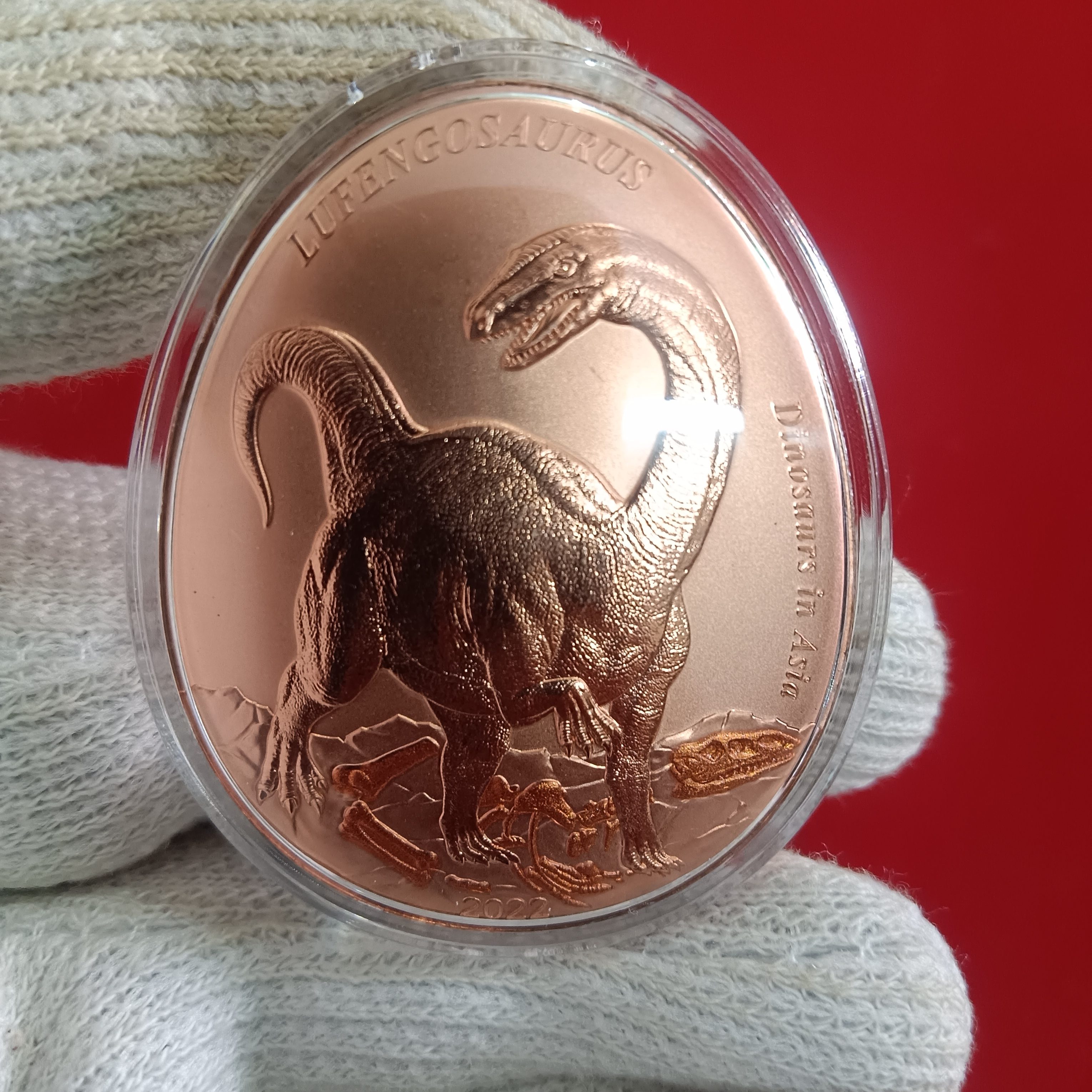 Dinosaurs In Asia Lufengosaurus Elizabeth 20 Cents Samoa Proof Coin 2022 Year