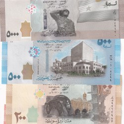 6 Different Denomination Syrian Pounds Rare (6 Note Set) #B2