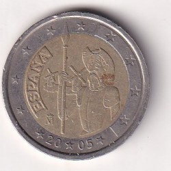 Spain 2 Euros -2005 Don Quixote Rare Bimetallic Commemorative Coin #E-337