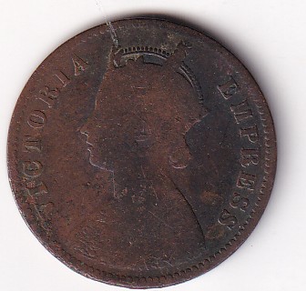 Indian Local and Princely states › Bikanir, ¼ Anna 1895 - Victoria Rare Coin #C-49
