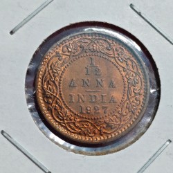 1/12 ANNA 1927 BOMBAY MINT COIN GEORGE V KING EMPEROR