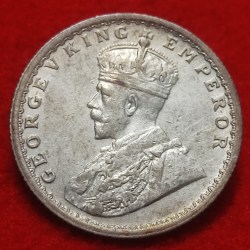 Alternative view of RARE HALF RUPEE SILVER COIN GEORGE V 1915 CALCUTTA MINT