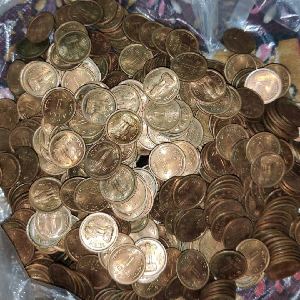 One Naya Paisa Scare Copper Coins 1961 Year 50 Pcs Bombay Mint UNC Condition Republic of India