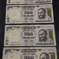 500₹ c rangarajan ₹500 4th issue doctor C .randrajan & BIMAL JALAN very rare note 1995to1997& 1997 TO2003 Color Grey light blue & multicol