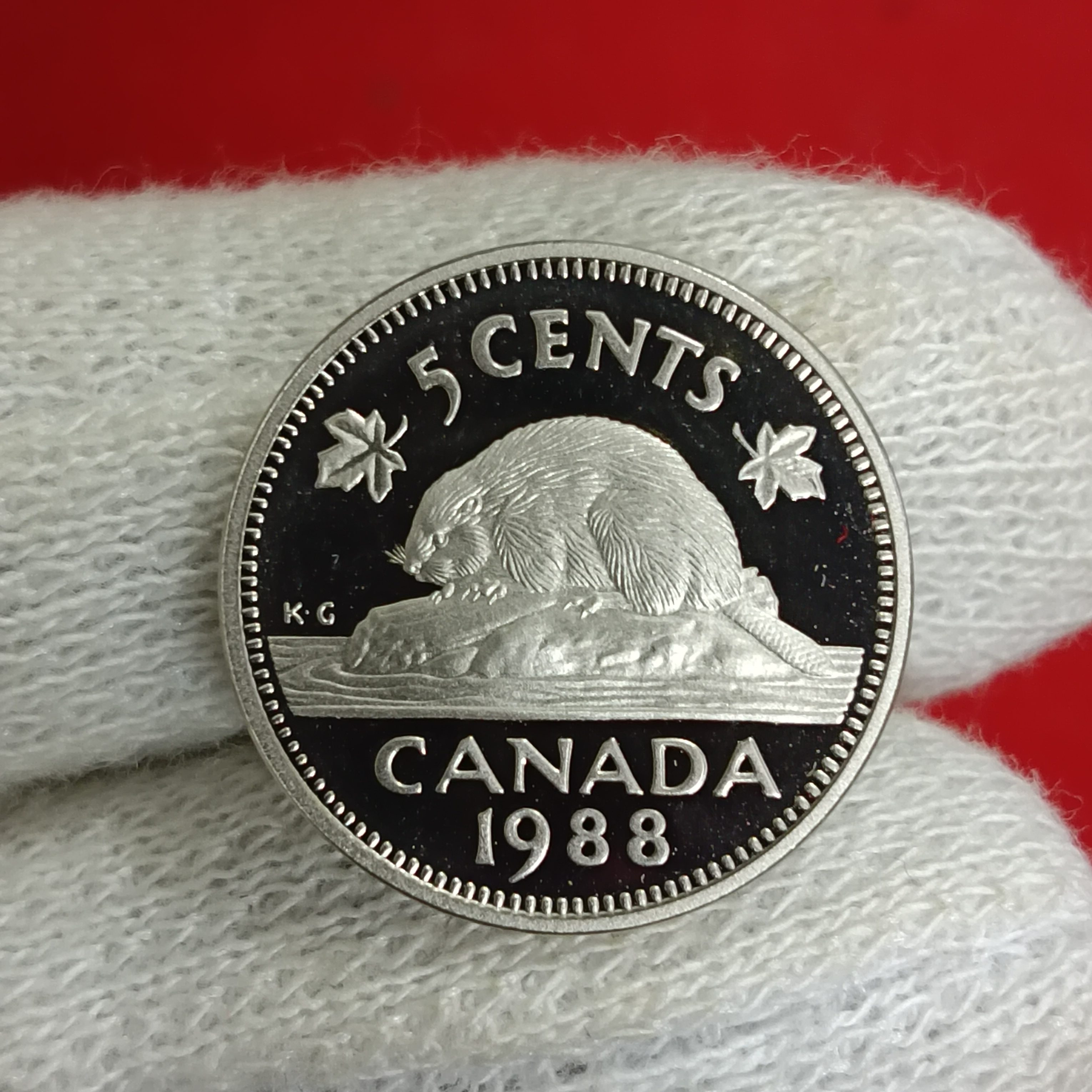 Elizabeth II DG Regina 5 Cents Proof Coin 1988 Year Royal Canadian Mint - Image 2