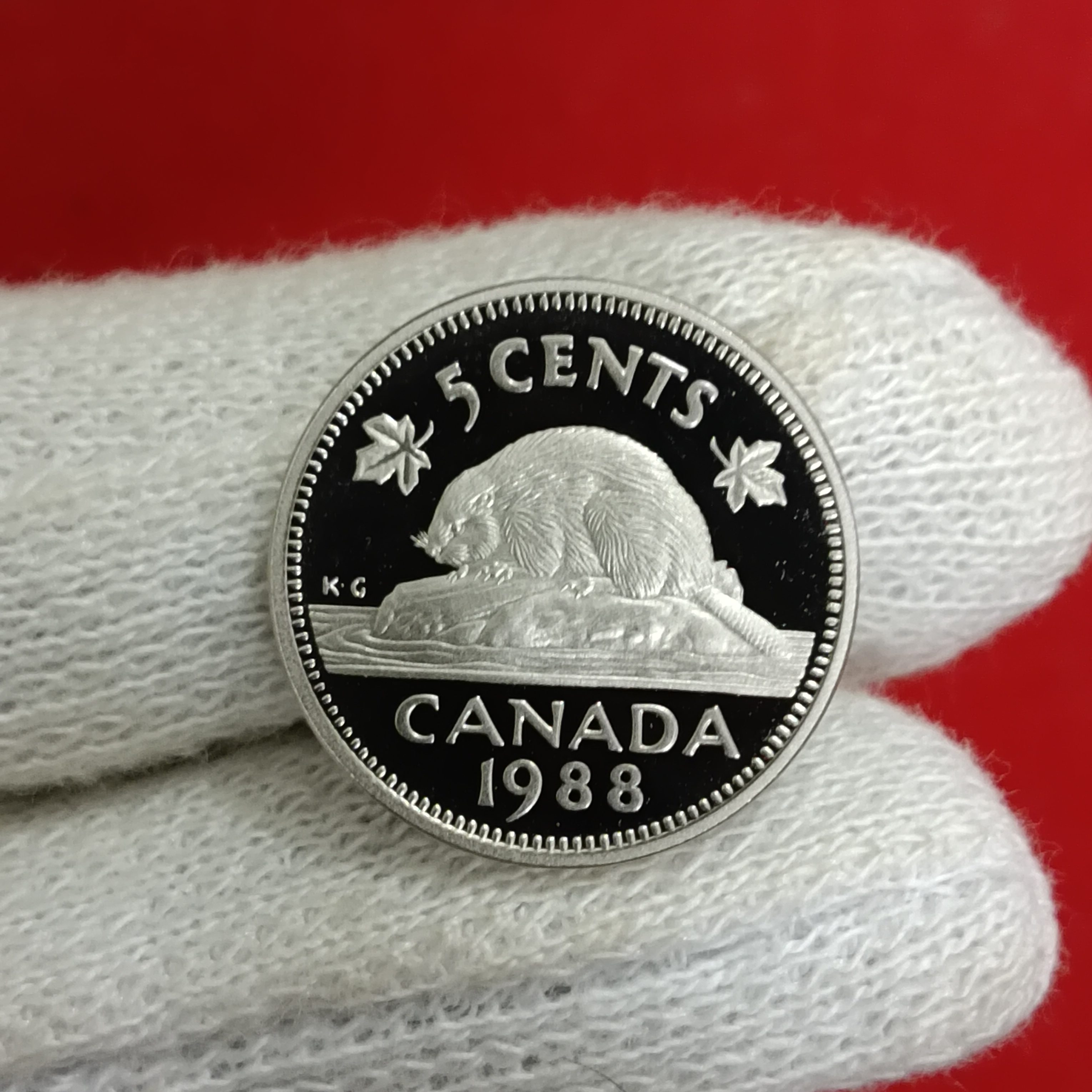 Elizabeth II DG Regina 5 Cents Proof Coin 1988 Year Royal Canadian Mint - Image 3