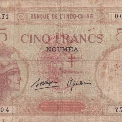 France › France, Overseas › New Caledonia 5 Francs (1926) Rare Note #B2