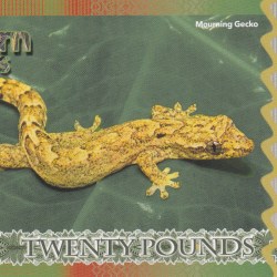 Alternative view of United Kingdom 20 Pounds - Elizabeth II Mourning Gecko Rare Fantasy Note #B2