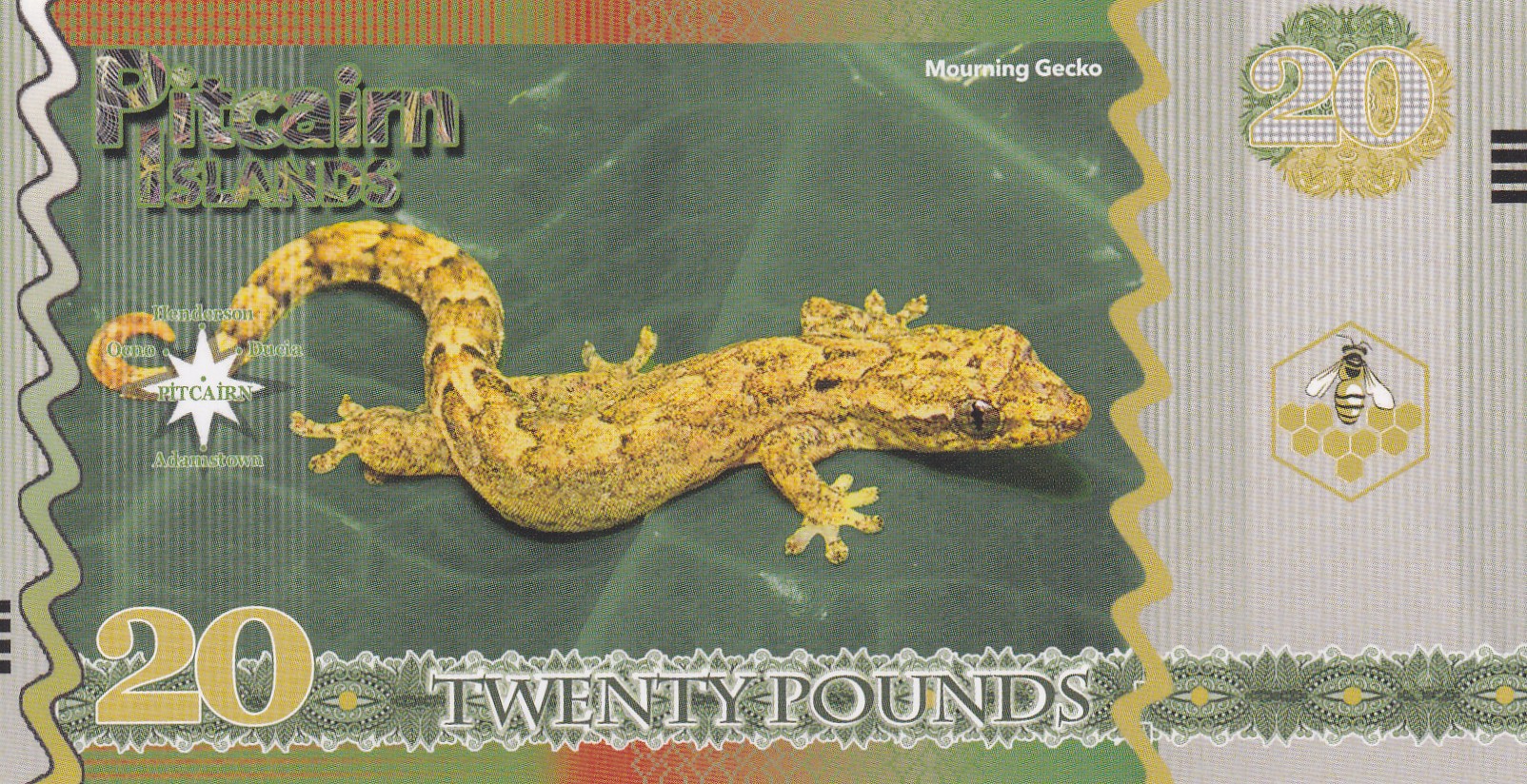 United Kingdom 20 Pounds - Elizabeth II Mourning Gecko Rare Fantasy Note #B2