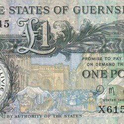 Alternative view of Guernsey 1 Pound Rare Note#B2