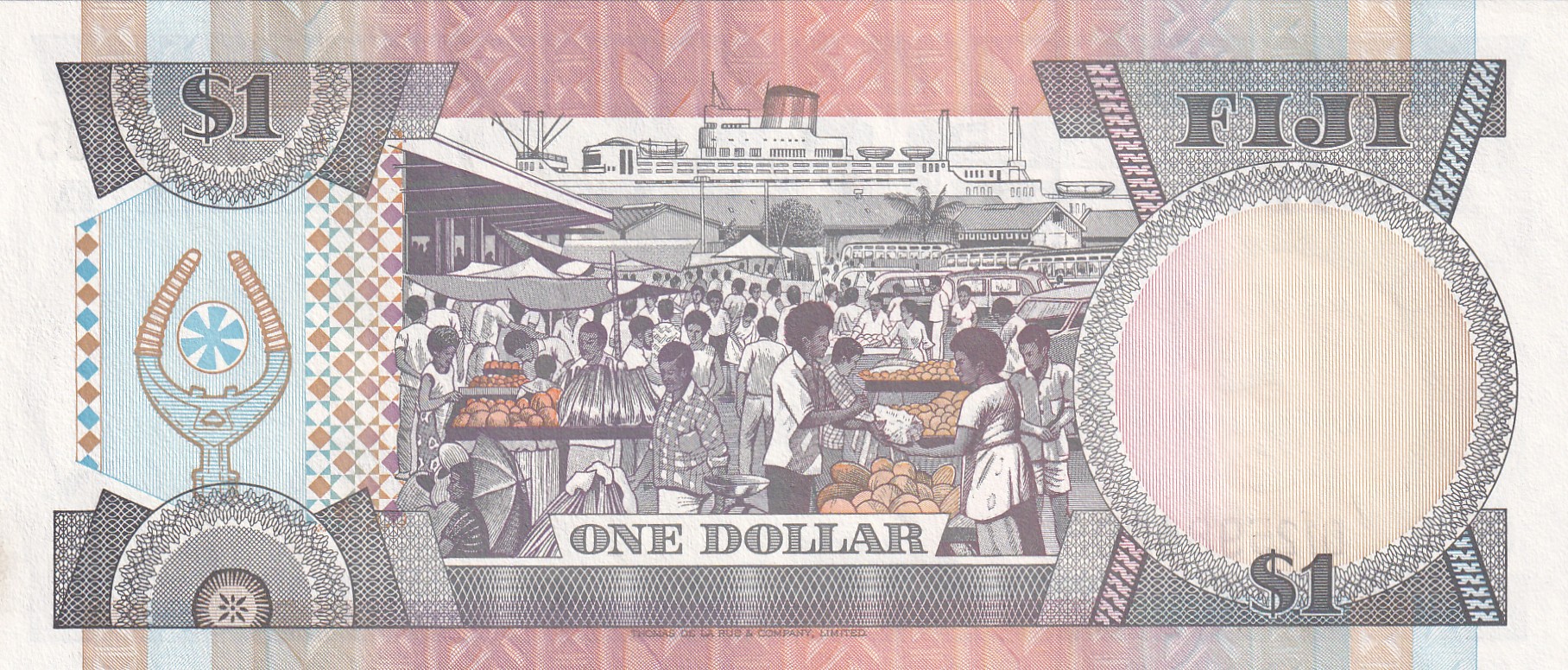 Fiji 1 Dollar (Elizabeth II) Old Issue Rare Unc Note#B2