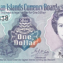 Cayman Islands 1 Dollar - Elizabeth II (B Series) 1996 Series Rare Unc Note#B2