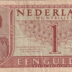 Netherlands 1 Gulden -(Juliana Coin note) 1949 Series Rare Note#B2