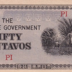 Philippines 50 Centavos (Japanese Government) 1942 Series Rare Unc Note#B2