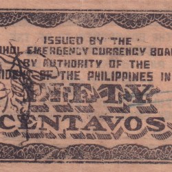 Alternative view of Philippines › Bohol, 50 Centavos (1942) Old Issue Rare Note #B2