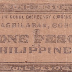 Alternative view of Philippines Bohol, 1 Peso (1942) Old Issue Rare Note #B2