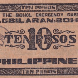 Alternative view of Philippines Bohol, 10 Pesos (1942) Old Issue Rare Note #B2