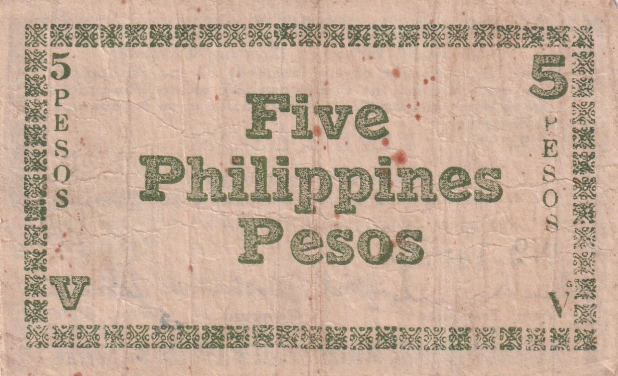 Philippines Negros, 5 Pesos (1943) Old Issue Rare Note #B2