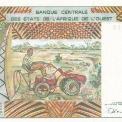 Alternative view of Western African States 500 Francs Rare UNC Note #B2