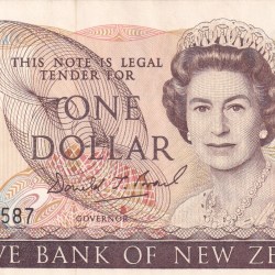 New Zealand 1 Dollar - Elizabeth II Rare UNC Note #B2