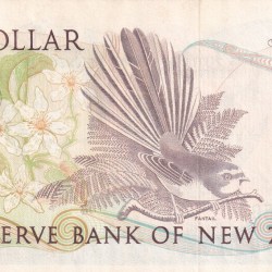 Alternative view of New Zealand 1 Dollar - Elizabeth II Rare UNC Note #B2