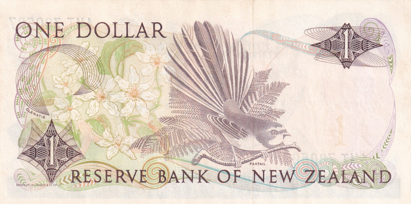 New Zealand 1 Dollar - Elizabeth II Rare UNC Note #B2