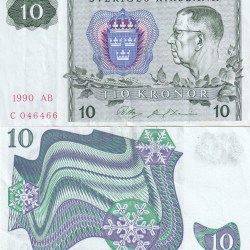 Sweden 10 Kronor Rare Unc Note #Q