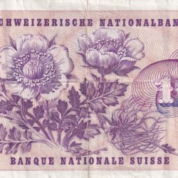 Alternative view of Switzerland 10 Francs (5th series) 1977 Rare Note #B2