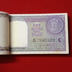 Alternative view of Extremely Rare A13 One Rs Old Full Bundle Finance Minister LK Jha 1957 Year Government of India 380401