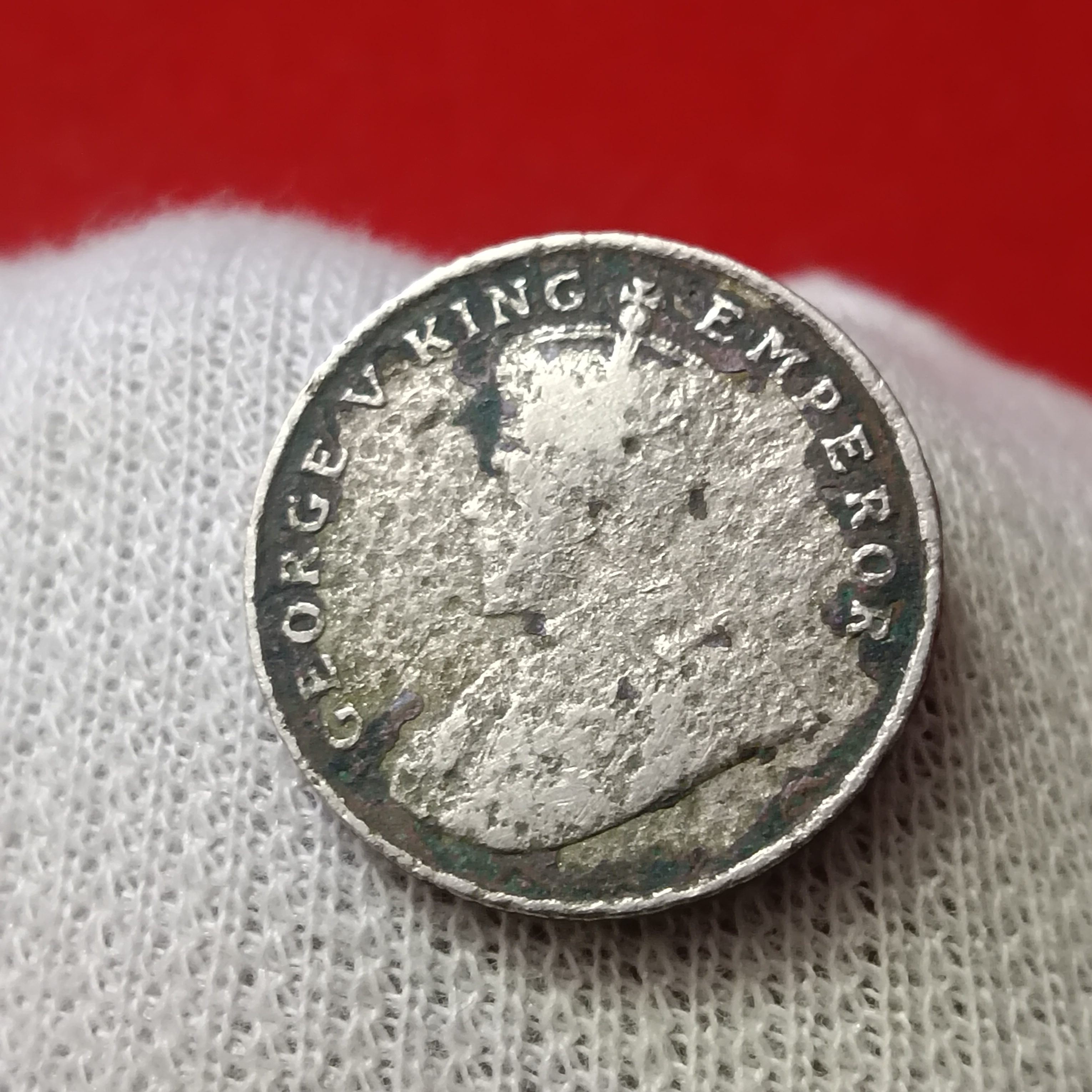 Extremely Rare George V 8 Annas 1919 Year Bombay Mint British of India