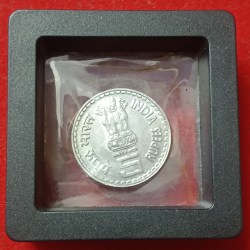 Alternative view of Five Rs Rare FSS 150 th Birth Aniversary Lokmanya Bal Gangadhar Tilak ki Bombay Mint UNC Condition Republic of India