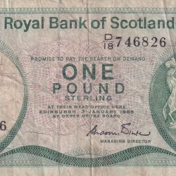 Scotland 1 Pound (Royal Bank of Scotland) Rare Note #B2