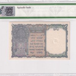 Alternative view of 1 RUPEES 1940 GEORGE VI GOVERNOR C.E.JONES RARE (PMG GRADE 65)