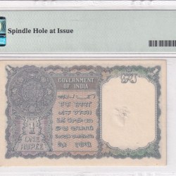 Alternative view of 1 RUPEES 1940 GEORGE VI GOVERNOR C.E.JONES RARE (PMG GRADE 63)