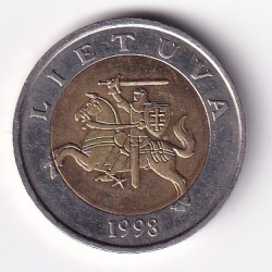 Lithuania 5 Litai 1998 Rare Bimetallic Coin #E-376