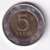 Lithuania 5 Litai 1998 Rare Bimetallic Coin #E-376 - Image 2