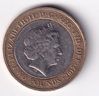 United Kingdom 2 Pounds 2012 - Elizabeth II 4th portrait; Charles Dickens Commemorative issue Rare Bimetallic Coin #E-373 - Image 2