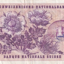 Alternative view of Switzerland 10 Francs (5th series) 1974 Rare Note #B2