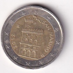 San Marino 2 Euros (2nd map) Rare Bimetallic Coin #E-367