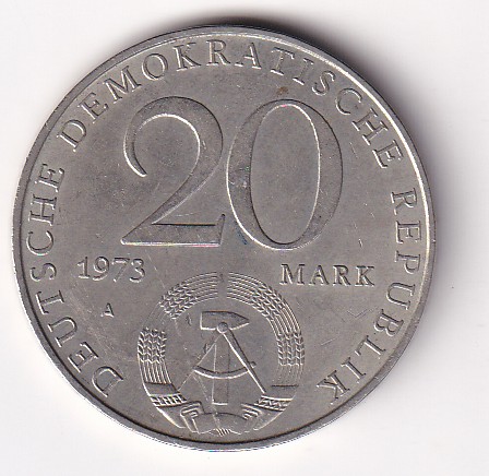 Germany 20 Mark Otto Grotewohl 1960 Commemorative Coin #E-372