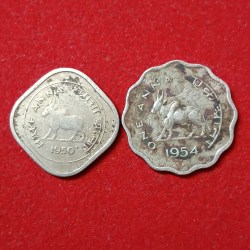 Half Anna 1950 Calcutta Mint or One Anna 1954 Bombay Mint Republic of India