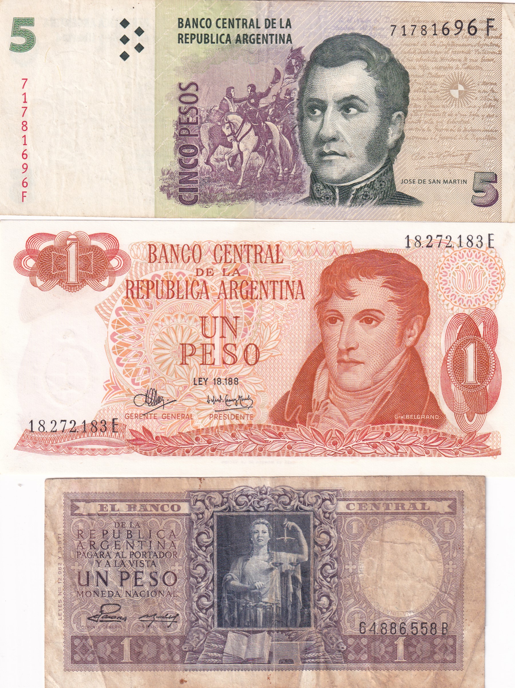 Argentina 18 Different (18 Pcs) Note Set #!8