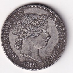 Spain 20 Reales 1859 Rare Fantasy Token #E-398