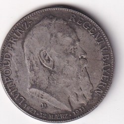 Germany 3 Mark 1911 Otto 90th Birthday of Prince Regent Luitpold Commemorative Fantasy Token #E-400