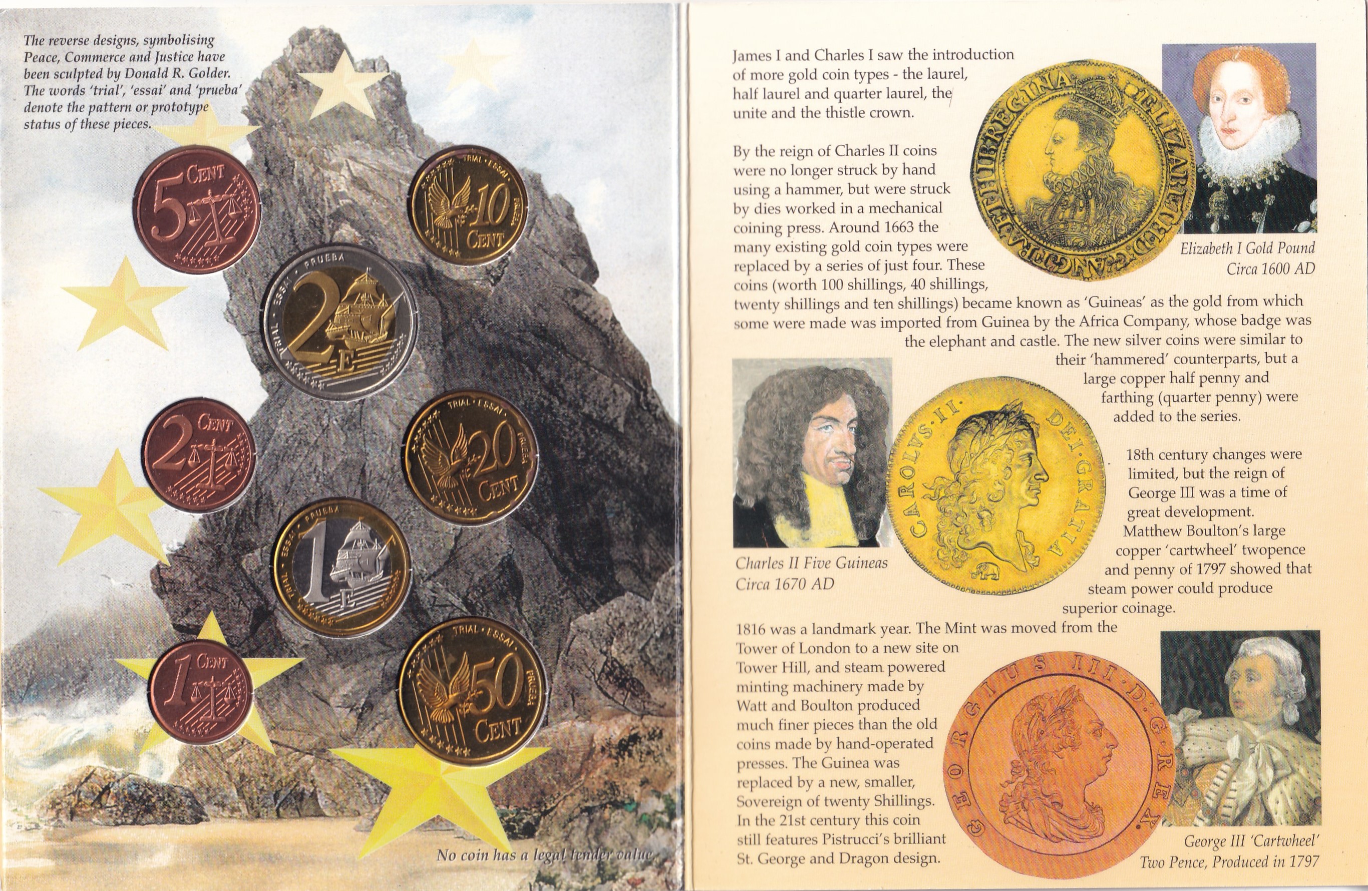 United Kingdom Euro Pattern 2002 Rare (8 Coin Set ) with Beautiful Folder